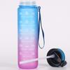 1000ml Colorful Frosted Water Bottle Motivational Drinking Bottle Sports Water Bottle With Time Marker Portable Reusable Cups