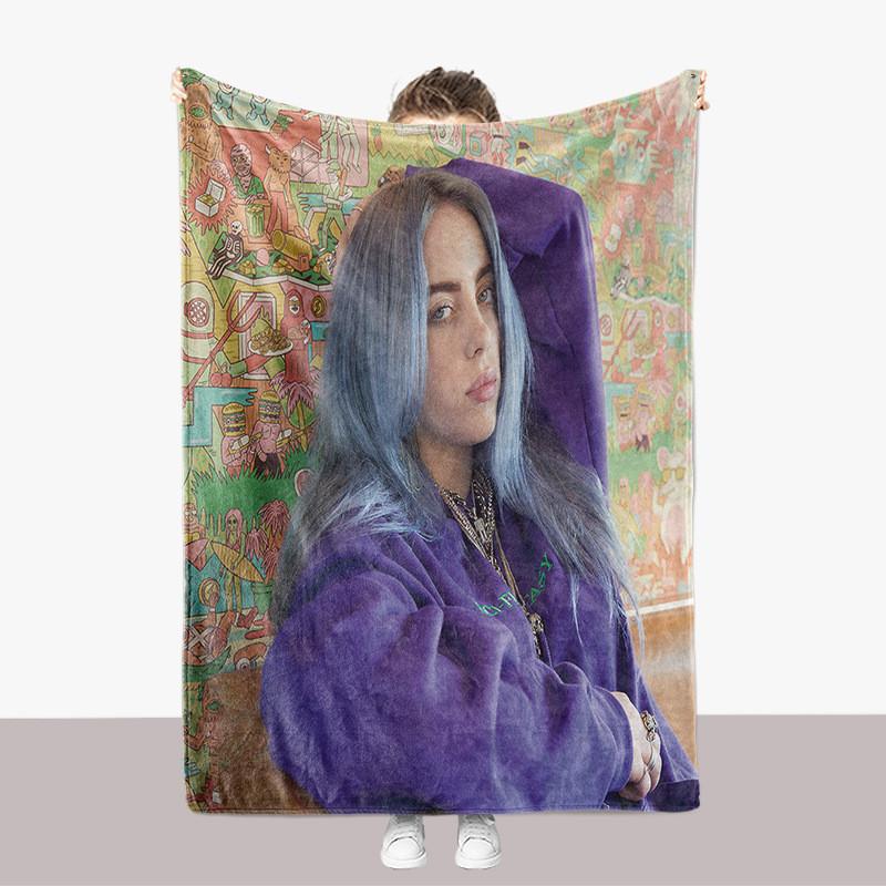 Толстый плед Billie Eilish Двусторонний пушистый плед Спальные принадлежности Гостиная
