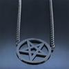 Satan Inverted Pentagram Stainless Steel Choker Necklaces for Women Black Chain Necklaces Jewelry bijoux femme N541BKS03