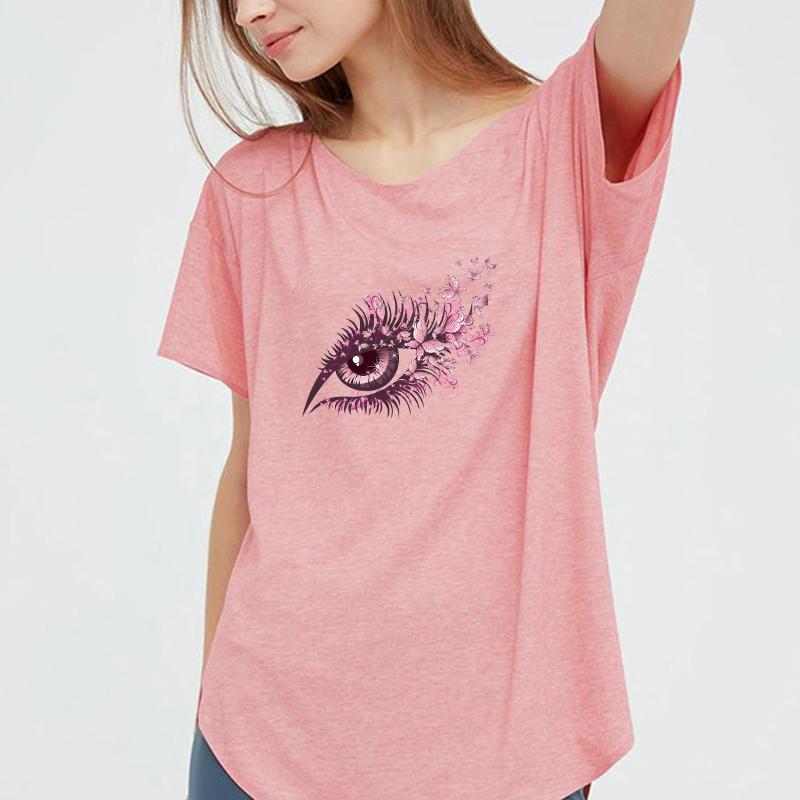 Наклейки с розовыми глазами, термонакладки для футболки, толстовка, термопресс, аппликация на одежду, «сделай сам», железные нашивки