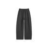 Shiyiyue Sporty Loose Casual Pants for Women, Autumn and Winter Elastic Waist Fleece-Lined Sweatpants with Drawstring, Straight Wide-Leg Long Pants