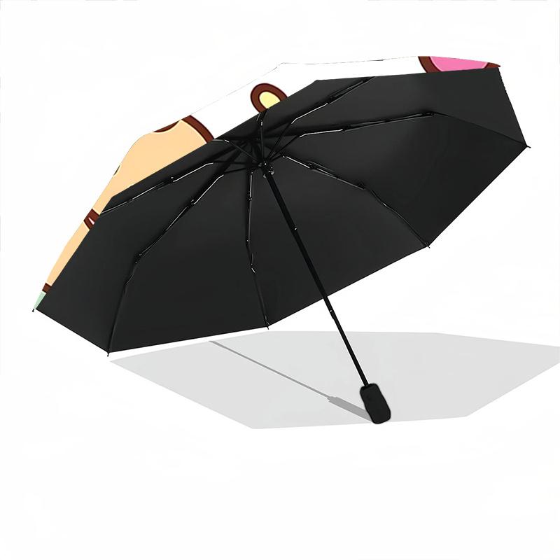 1pc Hello Kitty Automatic Opening/Closing Umbrella with Pink Bow Design - Portable Folding Design, 8-Rib Iron Frame Outdoor Umbrella for Fans, Travele