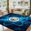 Manchester City Design Crystal Velvet Rug Soft Decorative Mat for Bedroom Entrance