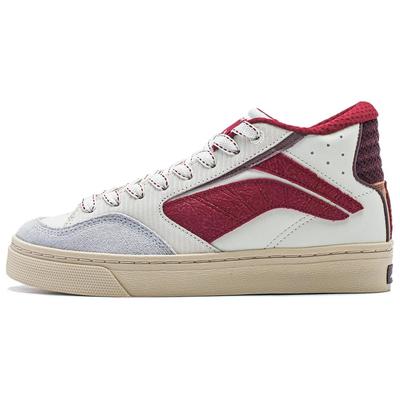 Li Ning Wei Wu 180 мягкие эластичные повседневные нескользящие износостойкие туфли для скейтбординга средней высоты женские туфли для скейтбординга белые красные AECU008-3