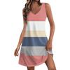 Women's Casual Print Summer Bohemian Beach Dress With Pockets V Neck Tank Dress