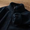Men Outdoor Fleece Jacket Windbreaker Liner with Zip Thick Double-sided Long Sleeve Jacket Warm Solid Color Fall Winter Outwear for Sports Office