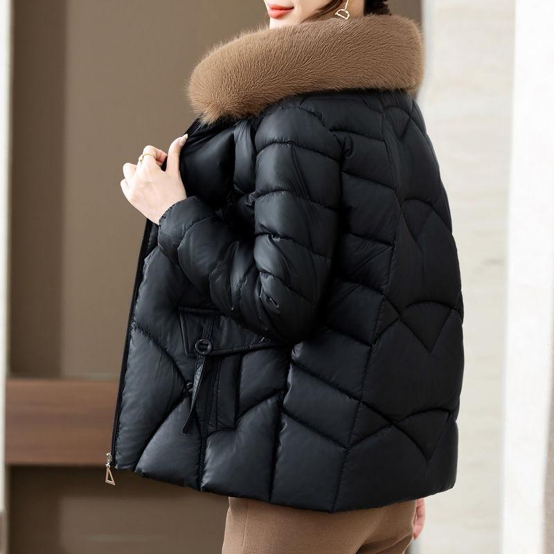Кожаное хлопковое пальто, зимняя модная толстая и теплая хлопковая куртка, свободное пальто большого размера из хлопка для женщин