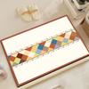 Patchwork Quilt Bath Mat - Colorful Geometric Non-Slip Absorbent Rug for Bathroom, Shower Retro Home Decor
