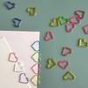 20pcs/set Jelly Color Heart Shape Paper Clips Creative Design Casual Non-sticky Memo Pad Clips Simplicity Bookmark for Book