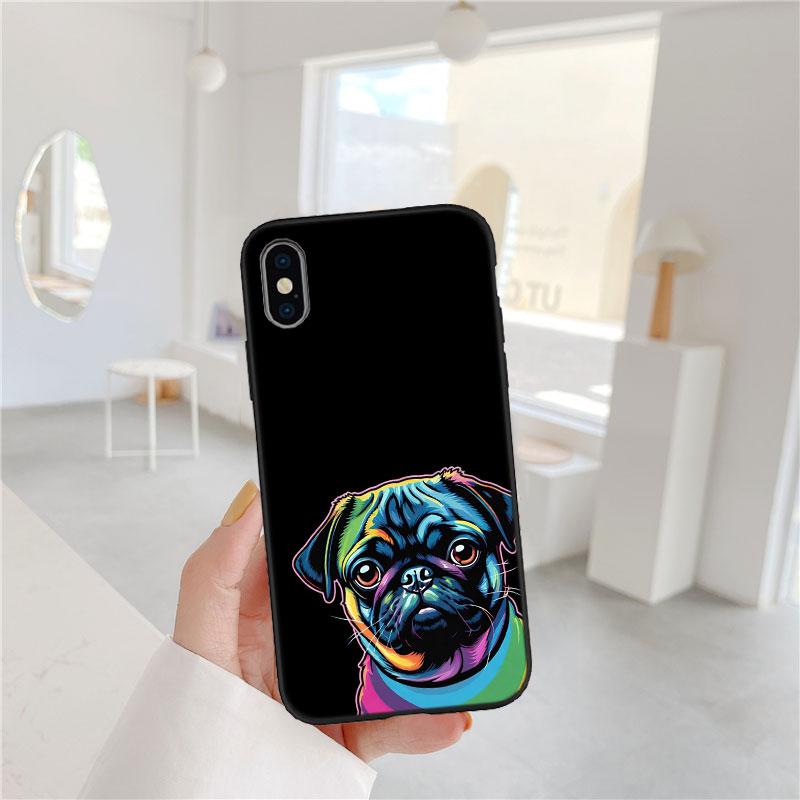 LO27 Cute Pug Dog Soft Shell Phone Case for Xiaomi Poco C40 C50 C51 C55 C65 C71 C75 F3 F5 F6 F7 M2 M3 Pro Ultra