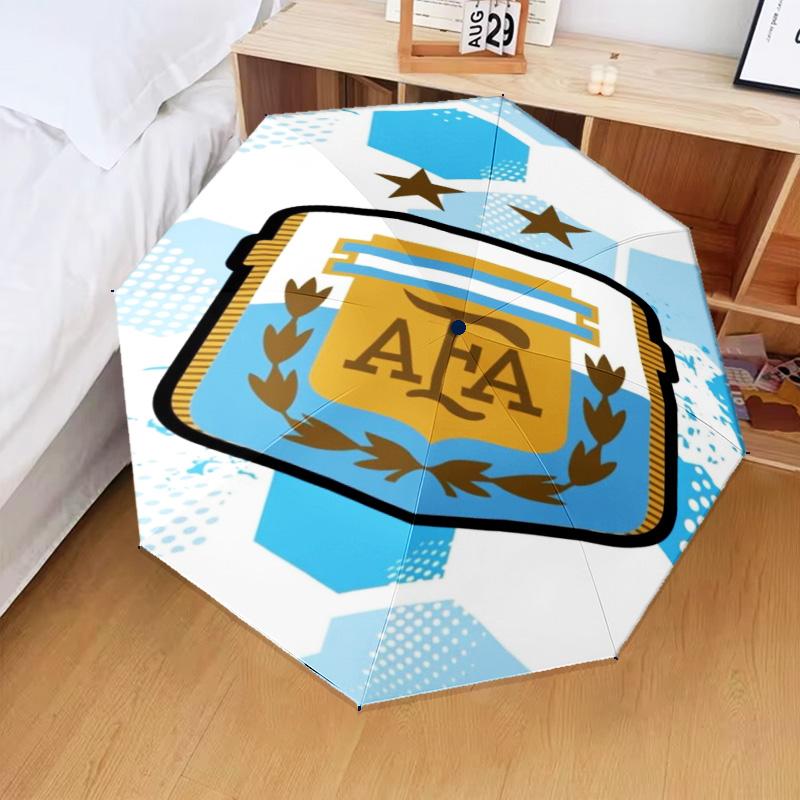 1PC Argentina Football club Printed Umbrella Folding umbrella, automatic umbrella 8-Frame for Travel, camping Fan gifts Christmas Gifts