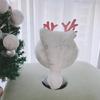 Plush Santa Costume Hat Deer Horn Christmas Party Hat Christmas Theme Plush Winter Hat for Women Kid Daily Wear