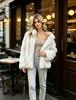 Women'S Autumn And Winter Women'S Imitation Fur Turtleneck Zipper Casual Top Jacket