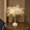 Ostrich Feather Bedside Lamp – Warm Decorative Light for Bedroom or Wedding Room