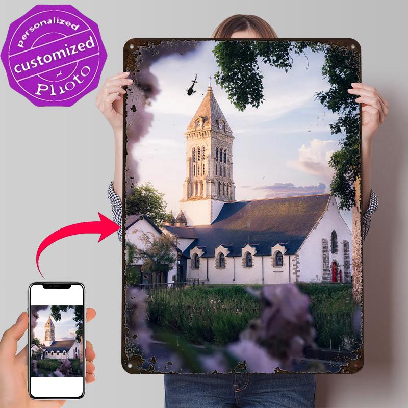 Church in Noirmoutier Luxury Decoration Home Decor Room House Custom Plate Funny Signs Wall Decorations Tin Sign Bar Accessories
