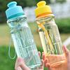 1pc 550ml Plastic Water Bottle Food Grade Large Capacity Portable Fitness Sports Outdoor Supply Transparent Pet Flip Cover
