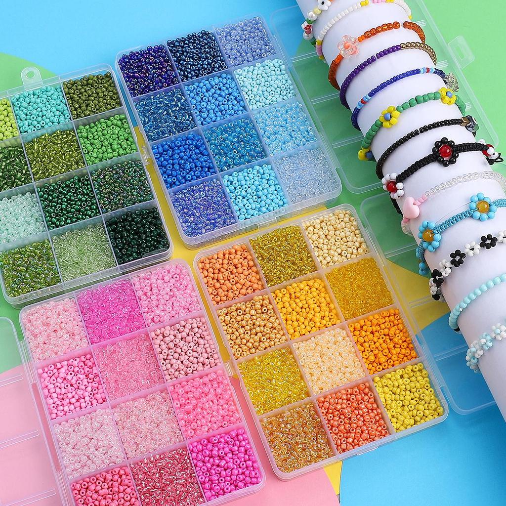 6000 шт./компл. набор бисера 3 мм, набор стеклянных бусин для DIY, аксессуары для изготовления ювелирных изделий, очаровательные бусины