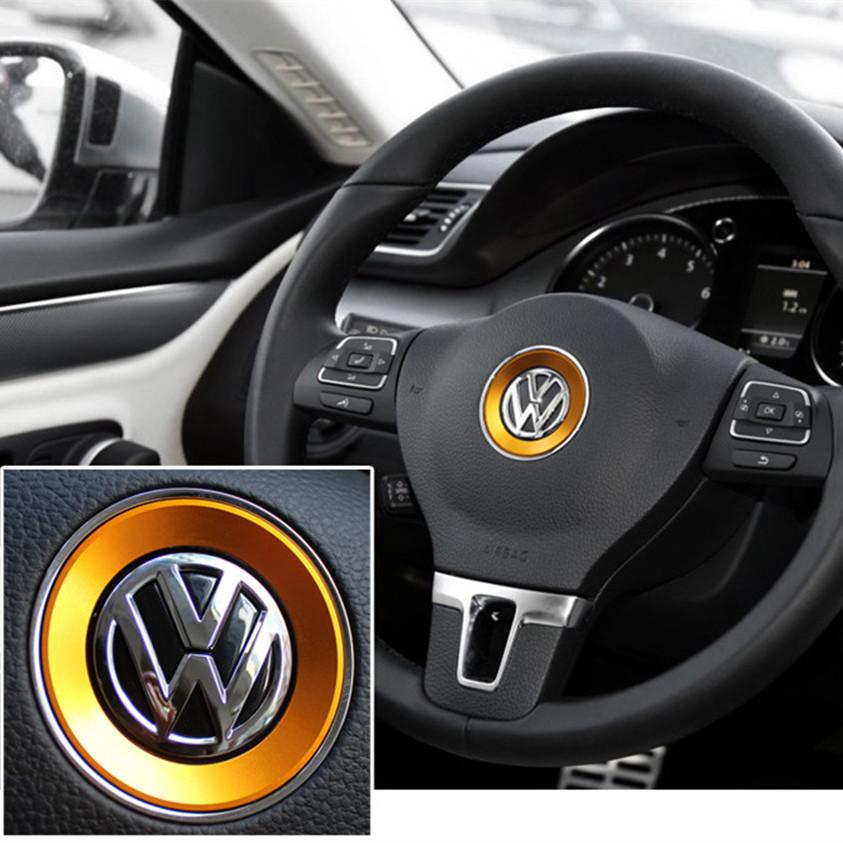 Ceyes Car Styling Steering Wheel Emblem Decorative Circle Ring Accessories Case For Volkswagen VW Golf 5 Polo Jetta Mk6 Covers RA8
