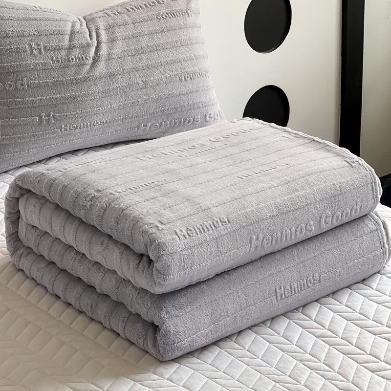 Romantic Silver Grey Rabbit Fleece Blanket