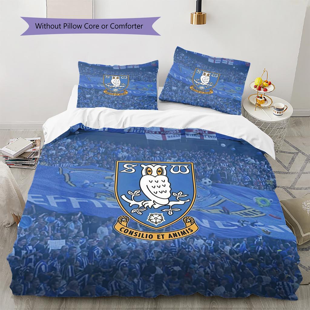 Sheffield Wednesday Pattern Bedding Quilt Set Home Decoration Gift (1 * duvet cover + 2 * pillowcase without core)