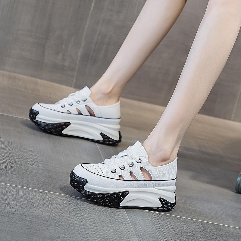 Поп-кроссовки с толстой подошвой в стиле ретро, легкие, с внутренней высотой, повседневные кроссовки, сандалии