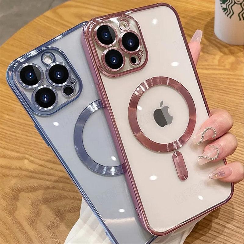 Роскошный чехол Magsafe с беспроводной зарядкой для iPhone 15 Pro, чехол для iPhone 14 Plus 13 12 11 Pro Max Xs Max, мягкий силиконовый чехол