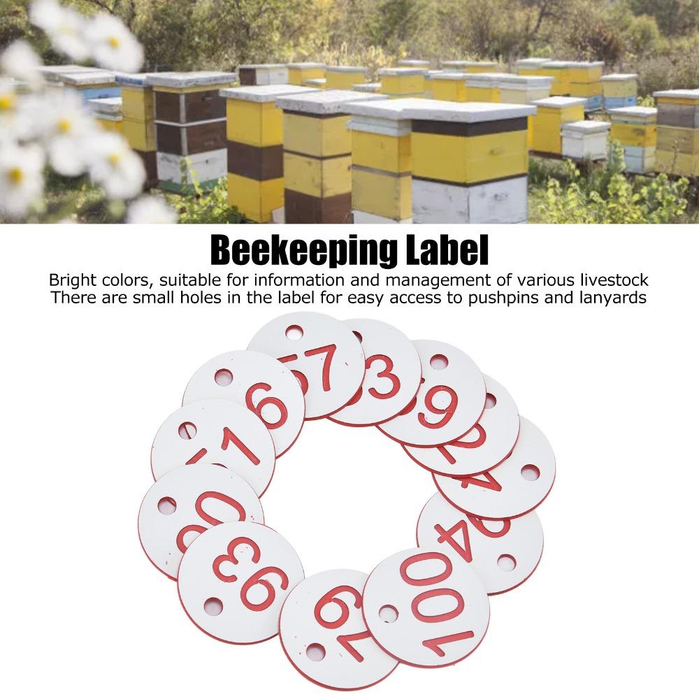 50Pcs Round Shape Beehive Tag ABS Beehive Label Portable Livestock Tag  Disease Prevention Control