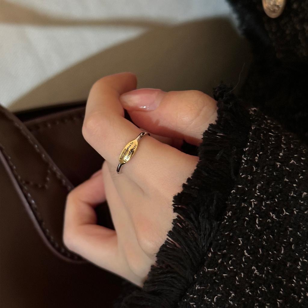 Кольцо с английскими буквами, контрастного цвета, из стерлингового серебра 925 пробы, простое ретро-кольцо с надписью «ins», модное новое модное кольцо с надписью «ins»