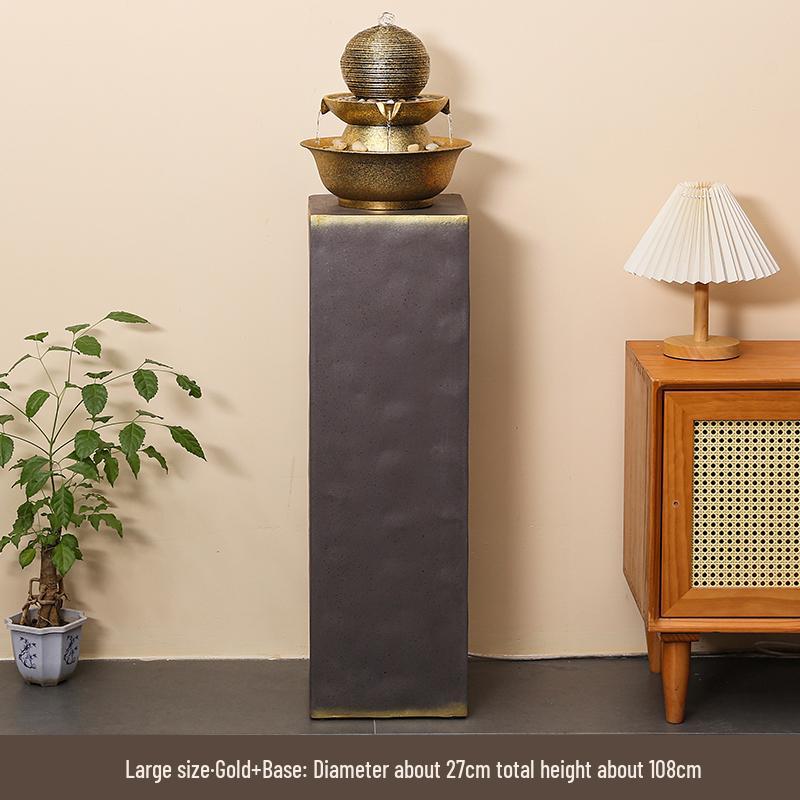 Фонтан «Колесо богатства фэн-шуй на удачу» – Современный минималистичный настольный водный элемент, Идеальный подарок на новоселье или день рождения.