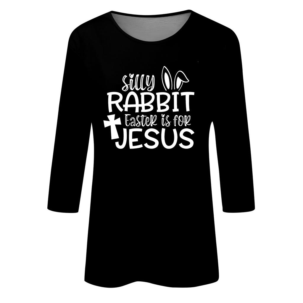 Женские повседневные футболки с рукавом 3/4, топы с круглым вырезом