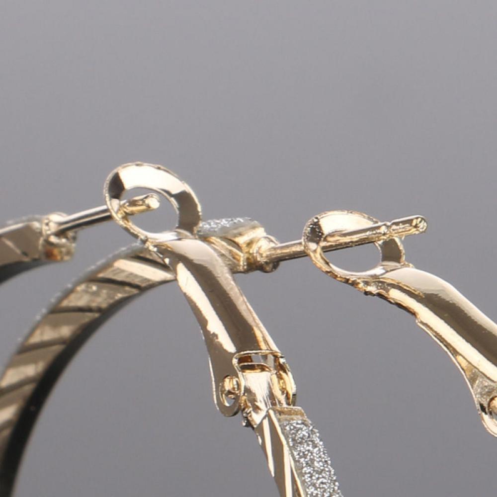 Women Jewelry Fashion Ear Studs Silver Plated Hoop Earring Mesh