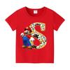 New 100%Polyester T-shirts for Children Cartoon English Letters Graphic T-shirt Boys Casual Short-sleeved Tops Kids Clothes