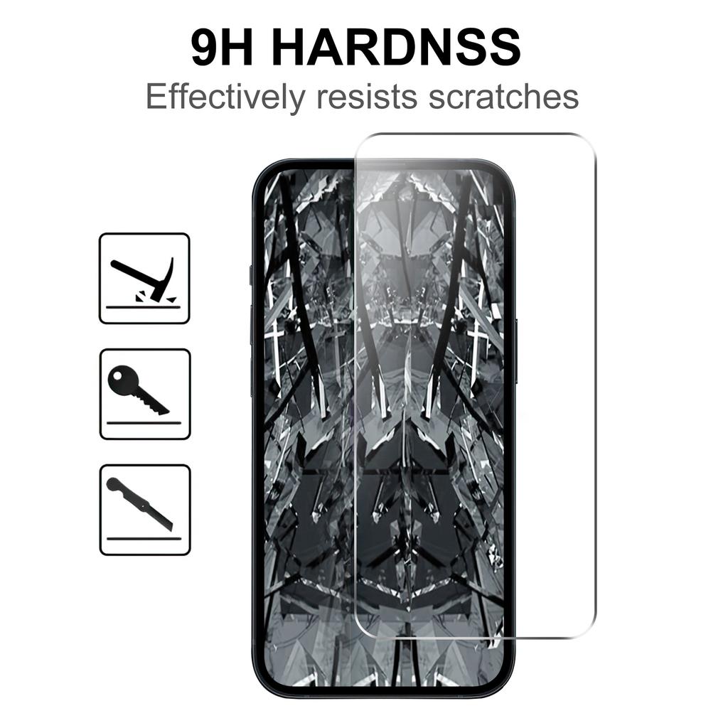 2Pcs Phone Screen Protector for iPhone 15 Pro Max,Anti-explosion 2.5D Arc Edge Tempered Glass Film