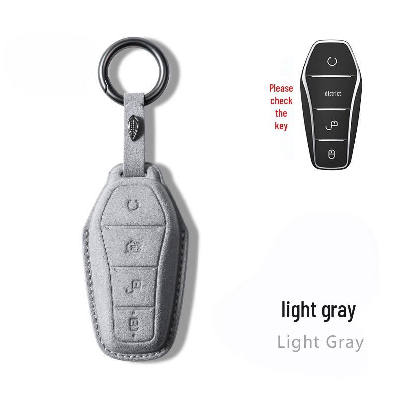 Suede Car Key Cover for BYD Dolphin, Qin, Song, Yuan Pro, Tang, and Destroyer Models