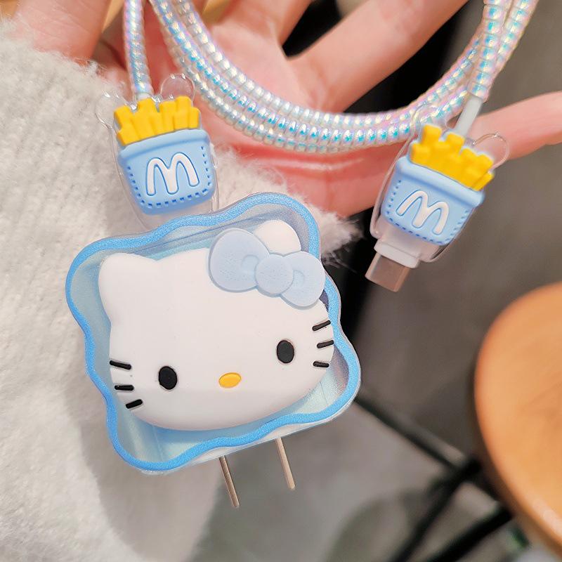 Hello Kitty Защита для зарядного кабеля и данных Чехол-протектор для Apple iPhone 18/20W Защита зарядки Защита от переломов Набор органайзеров для кабеля данных