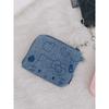 JOSEPH & STACEY Denim Keyring Card Wallet Hello Kitty Washed Blue