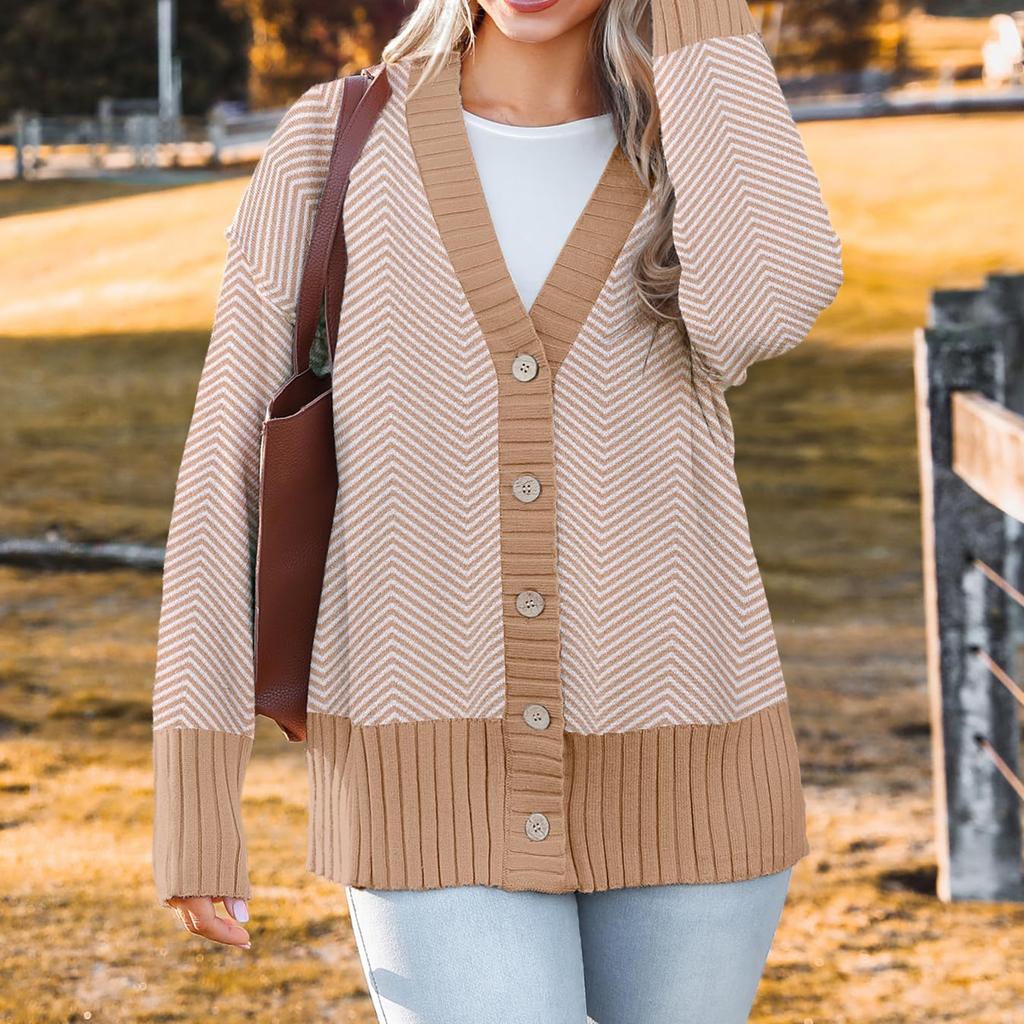 Женский модный кардиган с длинными рукавами однотонной расцветки