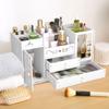 White Make Up Organizer Drawer PVC Makeup Stand Storage Jewelry Box