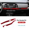 For Honda Fit 2021 2022 2023 2024 2025 Real Soft Carbon Fiber LHD RHD Car Central Console Strip Decor Interior Trim Accessories