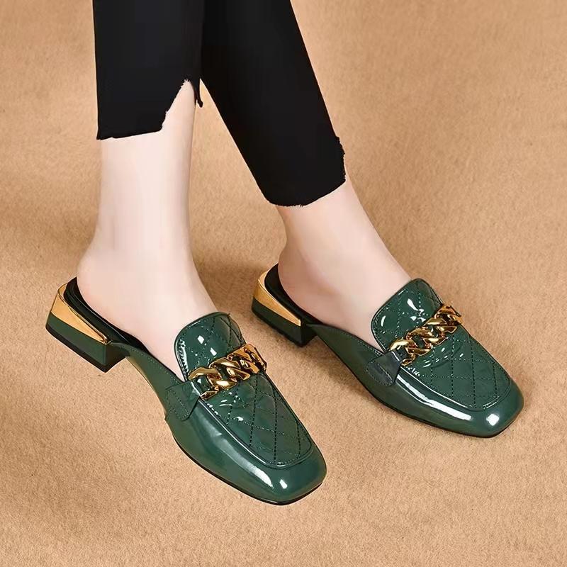 Women Slippers New Summer Chain Sandals Women Mules Beach Fashion Casual Slippers High Heels Slides Women Zapatos De Mujer