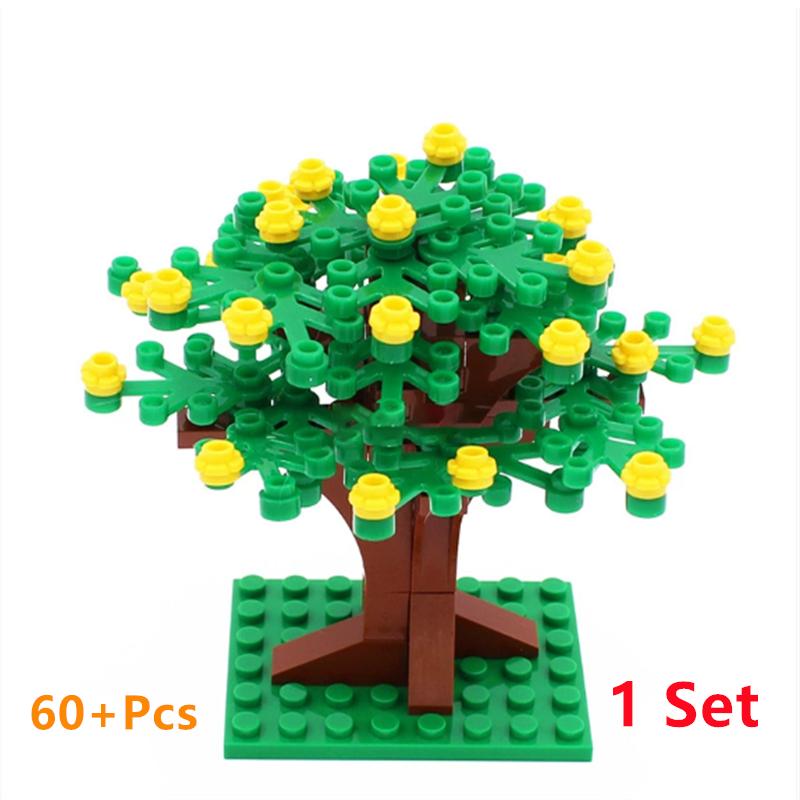 Buildings Blocks Tree Flower Sets City Plant Garden Bonsai Forest Natural City Street View Park Jungle MOC Model Toys For Kids