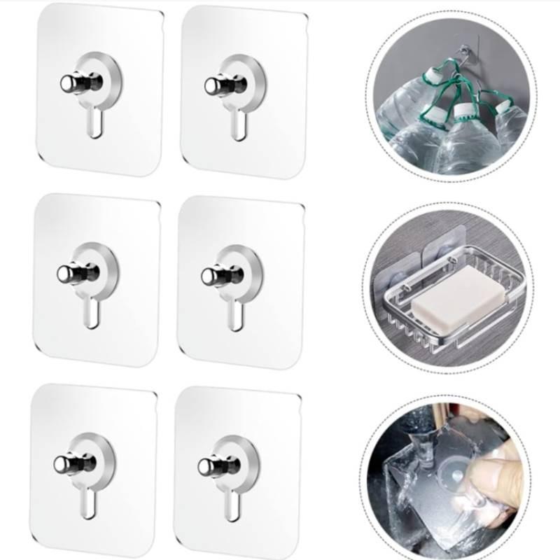 Клейкий крючок без сверления Нержавеющая сталь Прозрачный настенный для организации дома