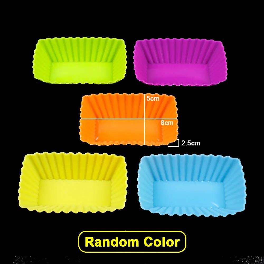 10pcs/pack Silicone Molds Cupcake Baking Cups Reusable Muffin Cup Liners Rainbow Cupcake Wrappers Non-stick Cup Cake Mold For Party
