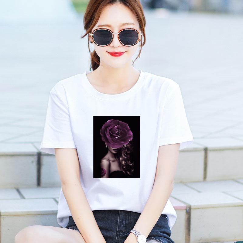 Женские заплатки для одежды в виде розы, наклейки для одежды с легким принтом, футболка, термопресс, аппликация, Diy Parches Ropa, толстовки с утюгом на заплатке