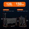 4 Wheel Carry Lightweight Carry Cart Foldable Large Capacity 120L Foldable Carry Cart Can Withstand Up To 150kg Portable with 2 Water Bottles On the