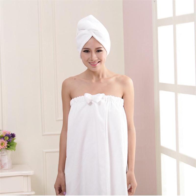 Bath Towel Fiber Bow Bath Towel With Shower Cap Bath Towel Set Antibacterial Anti-Mite Bath Towel