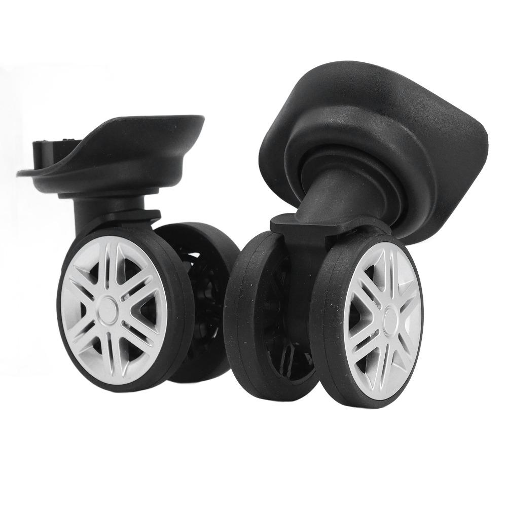 1 Pair 360 Degree Rotation Luggage Wheel Spare Part Low Noise Easy to Install Trunk Wheels Universal Suitcase Castor