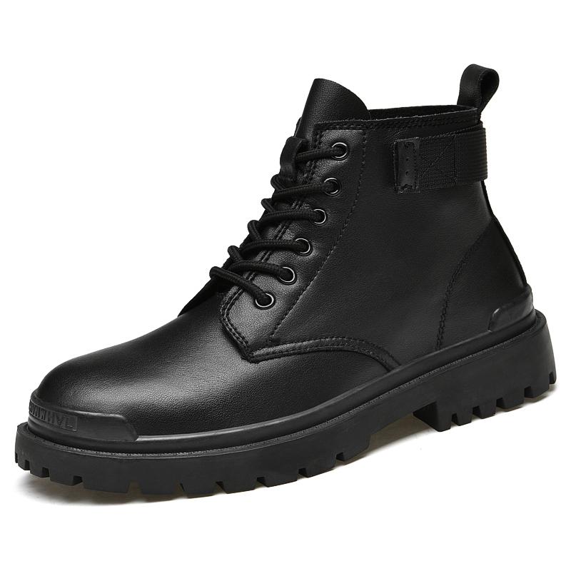 Зимние ботинки на платформе, мужские модные черные ботильоны, походные ботинки для туризма и прогулок, мужские новые повседневные туфли для колледжа, мягкие и удобные