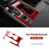 For Honda Accord 2018 2019 2020 2021 2022 LHD Real Soft Carbon Fiber Sticker Car Gear Shift Panel Interior Trim Accessories