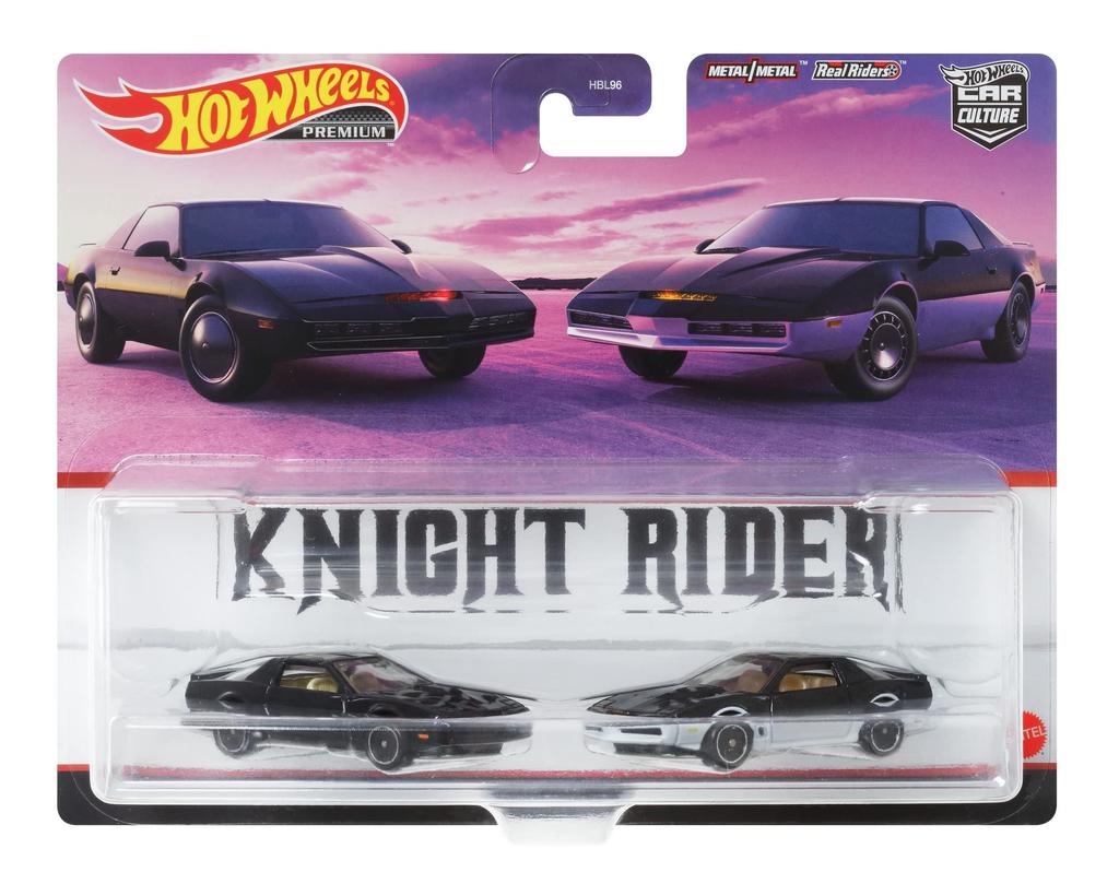 Hot Wheels Premium 2 Pack Night Rider Years Old and HCY74 Black K.I.T.T/K.A.R.R [3 Up]